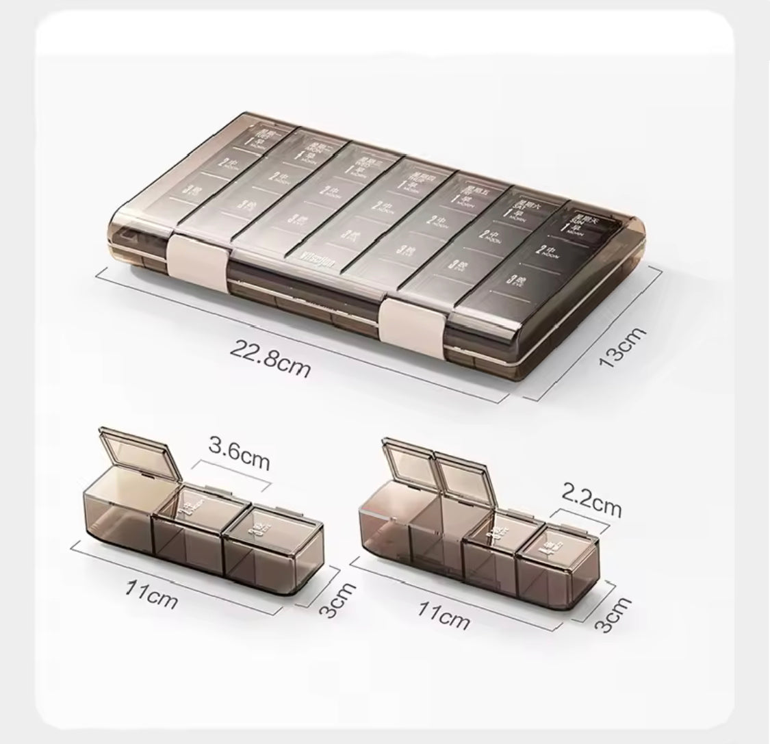 Portable 21 Grids Pill Organizer, Travel Pill Cases, Removable Medicine Container, Daily Storage Tablets Box Portable 21 Grids Pill Organizer, Travel Pill Cases, Removable Medicine Container, Daily Storage Tablets Box